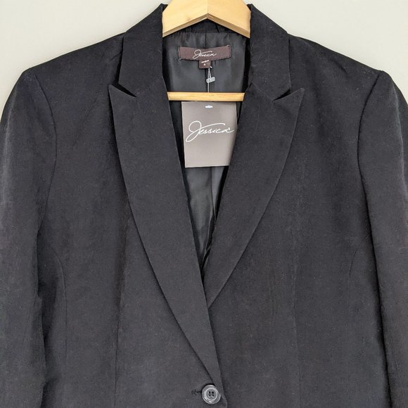 NWT Jessica Black Boxy Blazer Sueded Texture - Picture 5 of 9
